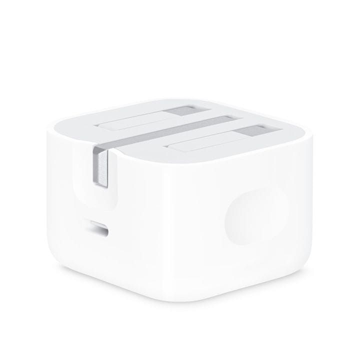 Apple USB-C Power Adapter 20W, Fast Charging Support, Compact And Portable, Durable Design - White - MHJF3B/A