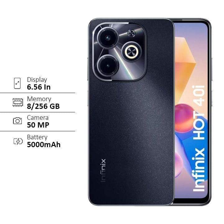 Infinix Hot 40i 8GB+256GB Smartphone - Starlit Black | X6528B