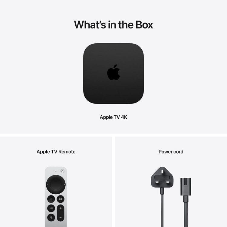 Apple Smart 4K TV Box With Wi‑Fi 64GB Storage, Dolby Atmos, A15 Bionic Chip, HDR10+ - Black - MN873AE/A