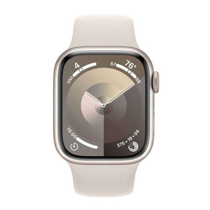 Apple Watch Series 9 GPS 41mm Starlight Aluminium Case with Starlight Sport Band - M/L