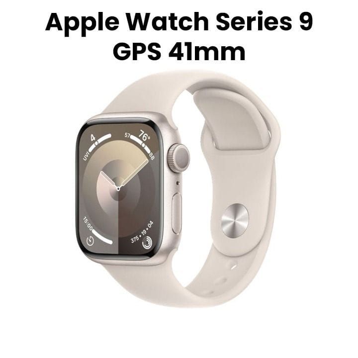 Apple Watch Series 9 GPS 41mm Starlight Aluminium Case with Starlight Sport Band - M/L