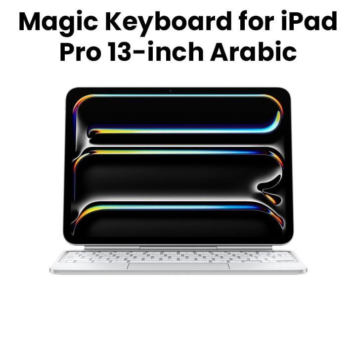 Apple Magic Arabic Keyboard For iPad Pro 13 Inch M4, Cantilever Design, Slim And Lightweight Design - White - MWR43AB/A
