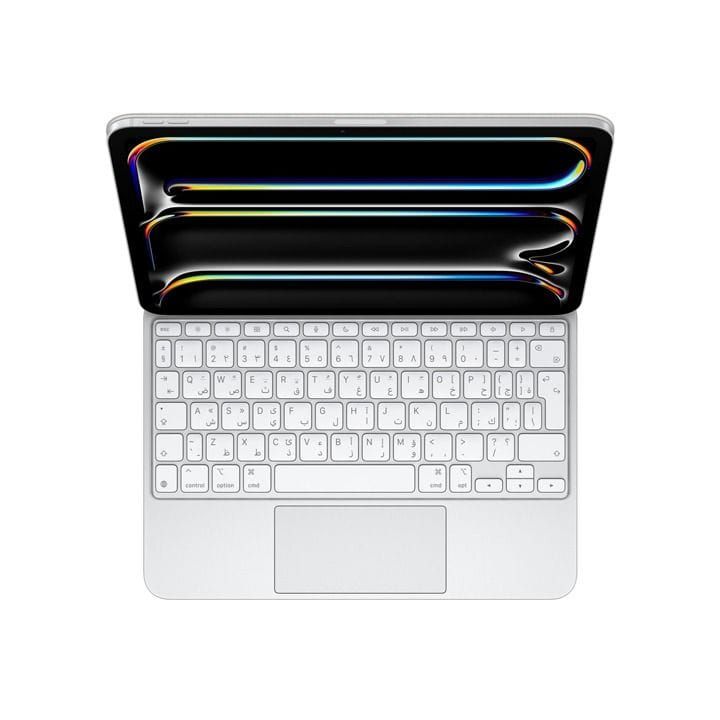 Apple Magic Arabic Keyboard For iPad Pro 13 Inch M4, Cantilever Design, Slim And Lightweight Design - White - MWR43AB/A