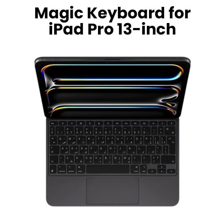 Apple Magic Arabic Keyboard For iPad Pro 13 Inch M4, Cantilever Design, Slim And Lightweight Design - Black