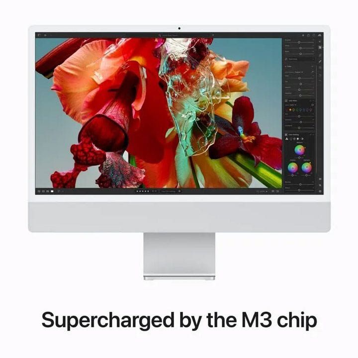 Apple iMac With Retina 8GB 256GB SSD 24 Inch, 4.5K Retina Display, M3 Chip With 8 Core CPU And 10 Core GPU, Seamless Multitasking - Silver