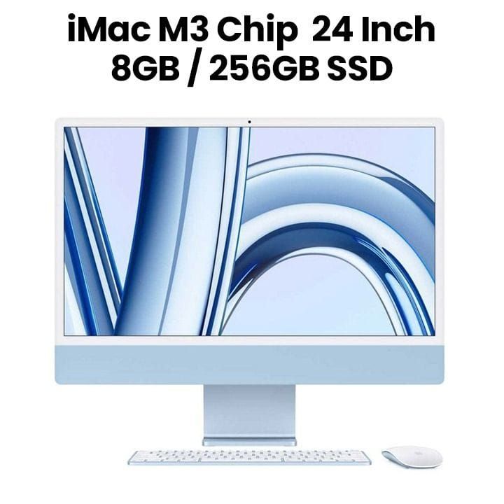 Apple iMac With Retina 8GB 256GB SSD 24 Inch, 4.5K Retina Display, M3 Chip With 8 Core CPU And 10 Core GPU, Seamless Multitasking - Blue