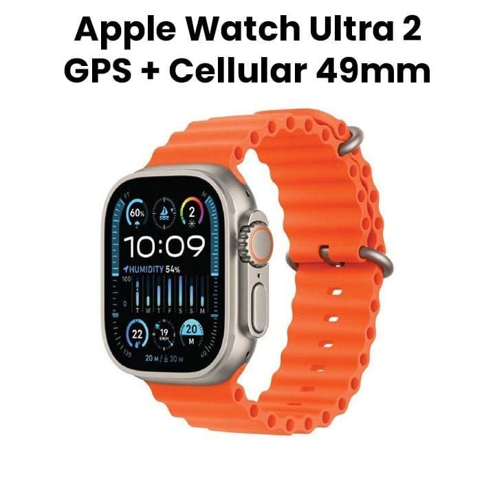 Apple Watch Ultra 2 GPS + Cellular 49mm Titanium Case with Orange Ocean Band