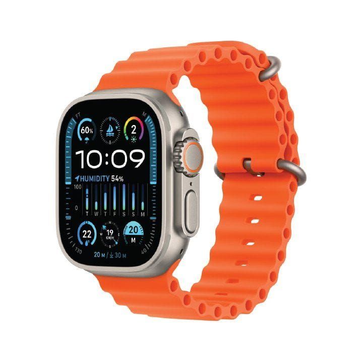 Apple Watch Ultra 2 GPS + Cellular 49mm Titanium Case with Orange Ocean Band