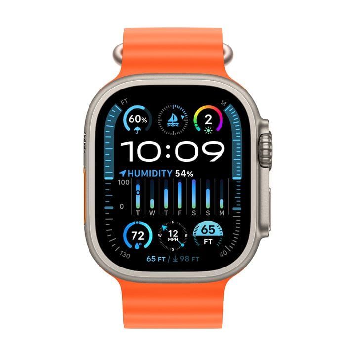 Apple Watch Ultra 2 GPS + Cellular 49mm Titanium Case with Orange Ocean Band