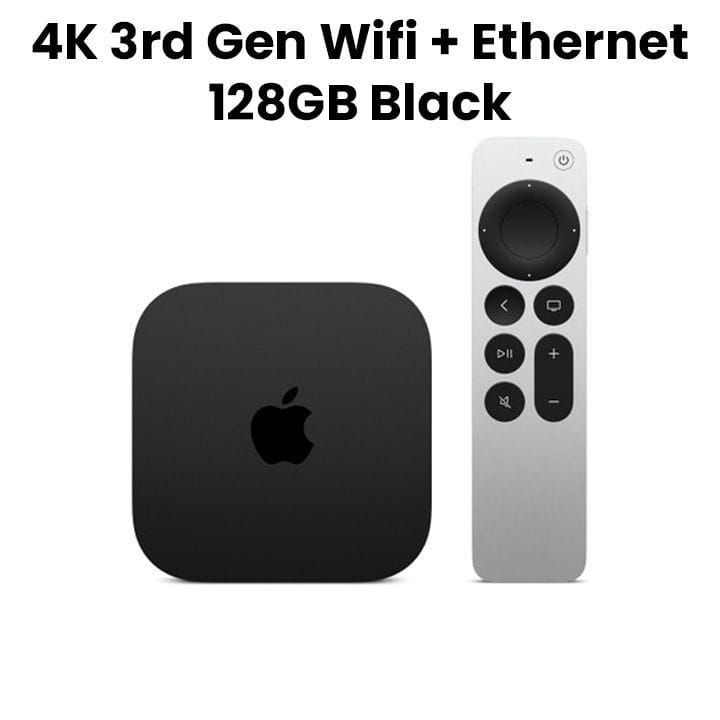 Apple Smart 4K TV Box With Wi‑Fi Ethernet 128GB Storage, Dolby Atmos, A15 Bionic Chip, HDR10+ - Black - MN893AE/A