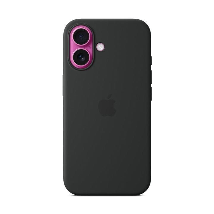 Apple Silicone Case With MagSafe For iPhone 16 Plus, Microfibre Lining, Comprehensive Protection, Premium Recycled Material - Black - MYY93ZM/A
