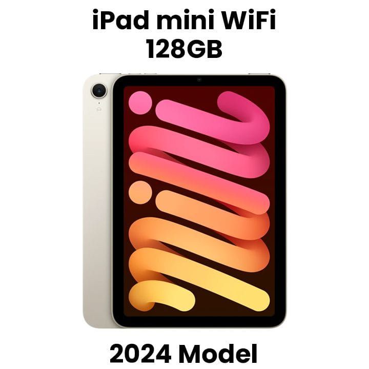 Apple Wi-Fi iPad Mini 128GB Storage 8.3 Inch, Liquid Retina Display, Powerful Performance, Compact And Portable Design - Starlight - MXN83AB/A