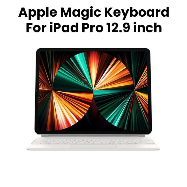 Apple Magic Arabic Keyboard For iPad Pro 12.9 Inch 6th Generation, Backlit Keys, Scissor Mechanism, Smooth Angle Adjustability - White