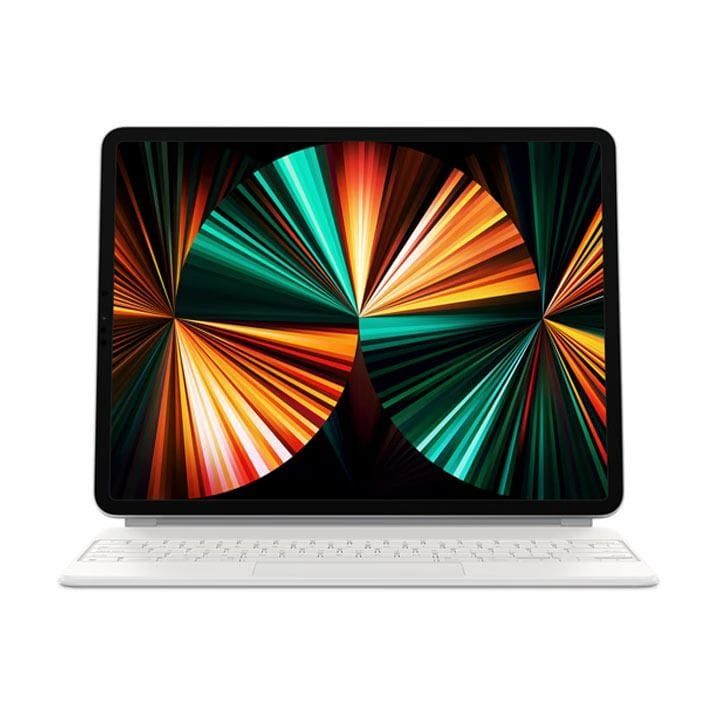 Apple Magic Arabic Keyboard For iPad Pro 12.9 Inch 6th Generation, Backlit Keys, Scissor Mechanism, Smooth Angle Adjustability - White