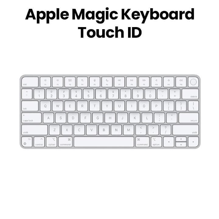 Apple Magic US English Keyboard With Touch ID Integration For Mac Computers, Comfortable Scissor Mechanism, Wireless Connectivity - White - MK293LB/A