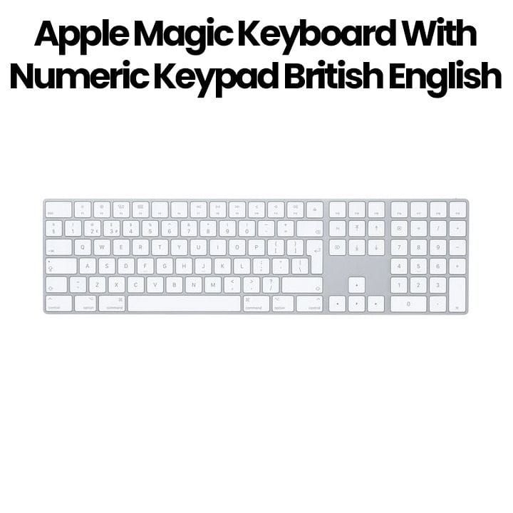 Apple Magic Keyboard With British English Keypad, Extended Layout With Numeric Keypad, Wireless Connectivity - Silver - MQ052B/A