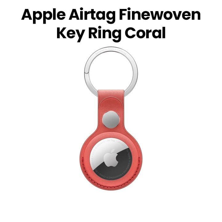 Apple AirTag FineWoven Key Ring, Secure Attachment, Snug And Secure Fit, Compact And Portable Design - Coral - MT2M3ZM/A