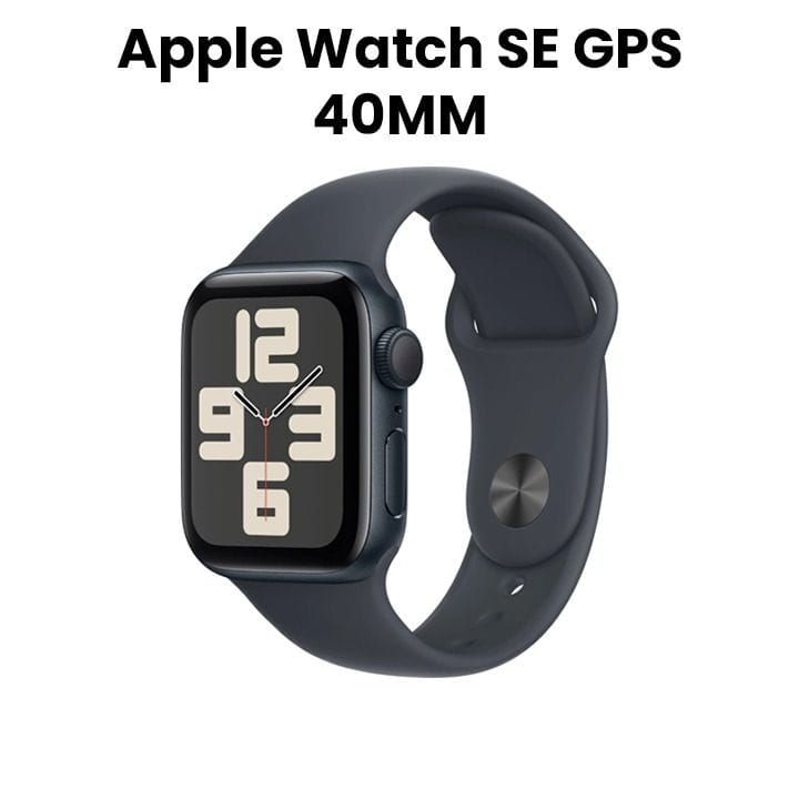 ساعة ابل SE GPS 40 مم هيكل المنيوم منتصف الليل مع حزام رياضي منتصف الليل S M | MXE73QA/A