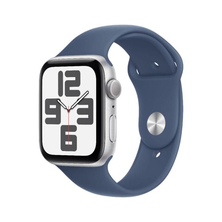 Apple Watch SE GPS 44mm Silver Aluminium Case with Denim Sport Band - S/M | MXEQ3QA/A
