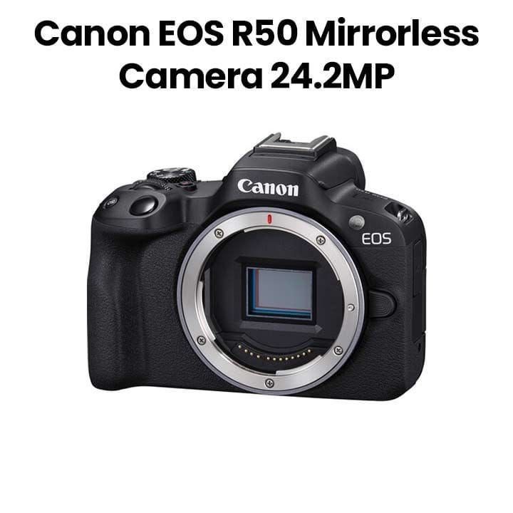 Canon Camera 24.2MP APS-C Sensor with Microphone, Tripod, and SD Card - Black | EOS R50