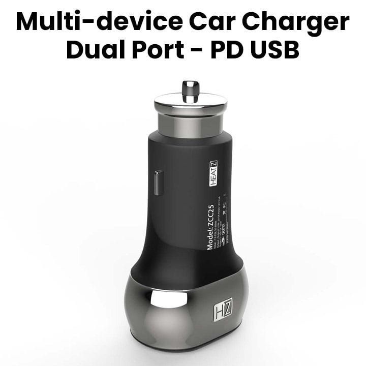 شاحن سيارة مزدوج USB PD سريع من هييتز - أسود | ZCC25