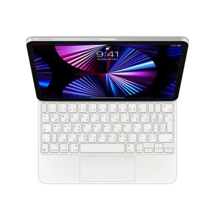 Apple Magic Arabic Keyboard For iPad Pro 11 Inch 4th Generation And iPad Air 5th Generation, Comfortable Backlit Keys - White