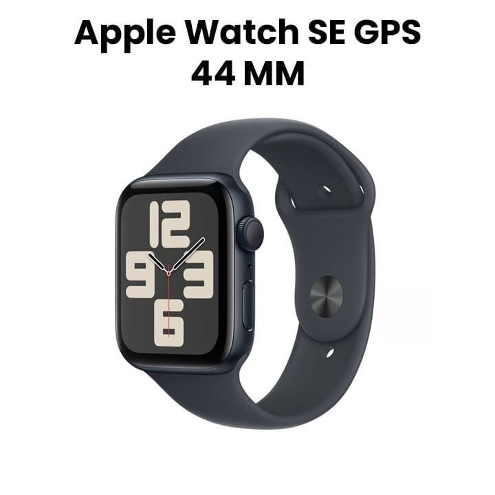 ساعة ابل SE GPS 44 مم هيكل المنيوم منتصف الليل مع حزام رياضي منتصف الليل | MXEK3QA/A