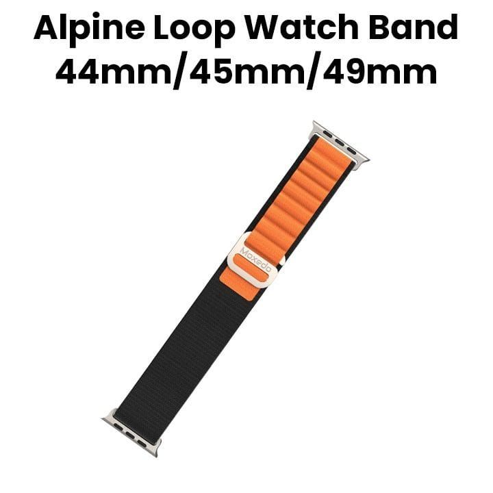 Moxedo Alpine Loop Watch Band 44/45/49mm - Black/Orange | MX-AWB024