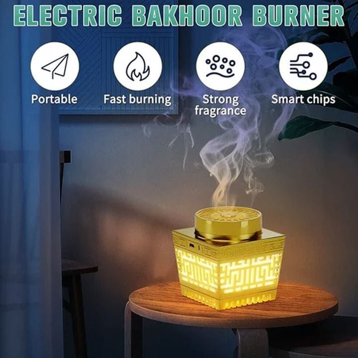 Portable Electric Bakhoor Burner with The Holy Quran