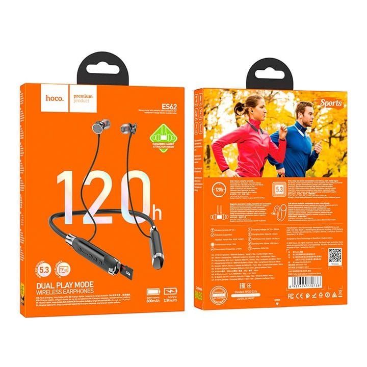 HOCO Pretty Neck-Hang Bluetooth Earphones - Black | ES62