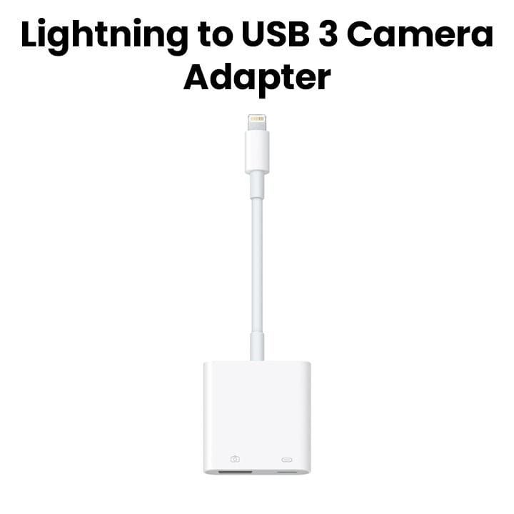 Apple Lightning To USB 3 Camera Adapter, High-Speed Data Transfer, Compact And Lightweight Design - White - MX5J3ZM/A