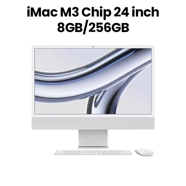 Apple iMac 8GB RAM 256GB SSD 24 Inch, M3 Chip, 8-Core CPU And 8-Core GPU, 4.5K Retina Display, 1080p FaceTime HD Camera - Silver - MQR93ZS/A