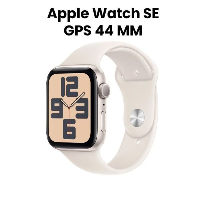 ساعة ابل SE GPS 44 مم هيكل المنيوم نجمي مع حزام رياضي نجمي | MXEV3QA/A