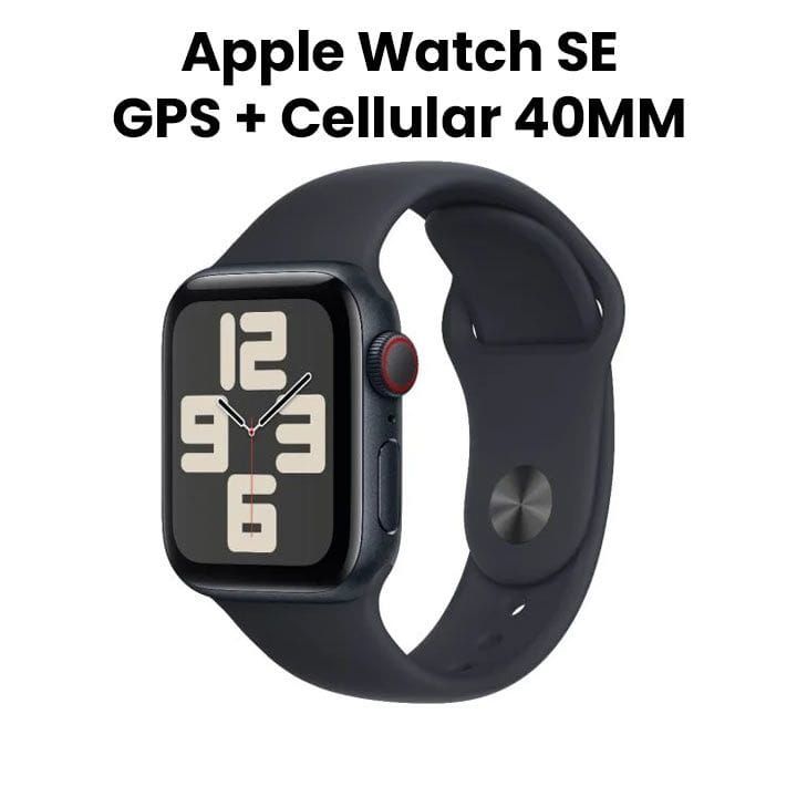 ساعة ابل SE GPS + خلوي 40 مم - هيكل المنيوم منتصف الليل مع حزام رياضي منتصف الليل | MXGC3QA/A