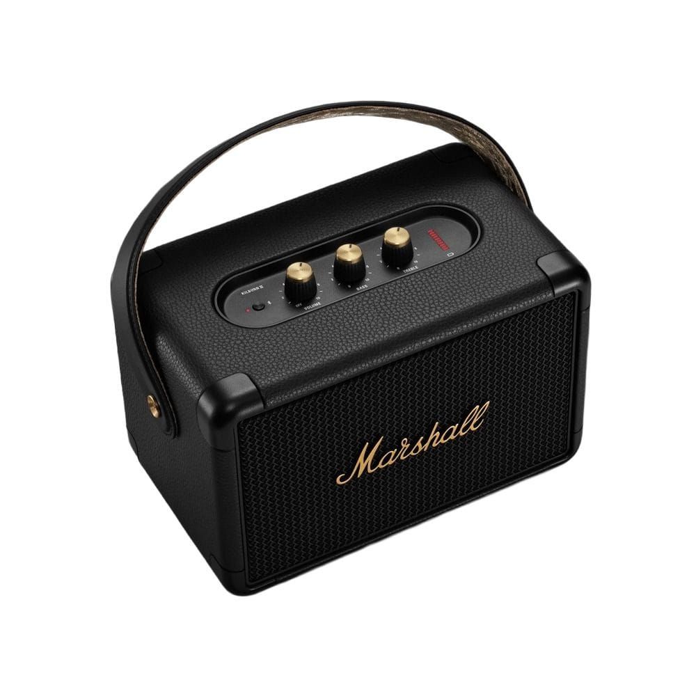 Marshall Kilburn II Portable Bluetooth Speaker 36W Stereo Sound aptX Bluetooth 20+ Hours Playtime IPX2 Water Resistant Quick Charge | Black & Brass-1006129