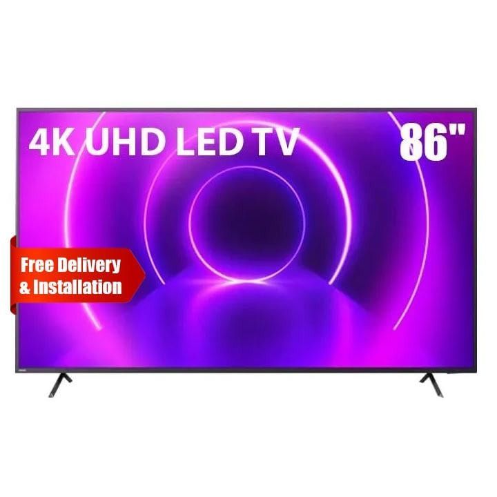 فيليبس تلفزيون إل إي دي بدقة 4K مقاس 86 بوصة بنظام أندرويد مع المدى الديناميكي العالي وإضاءة أمبيلايت وصوت دولبي أتموس و4 مداخل إتش دي إم آي | 86PUT8265/56
