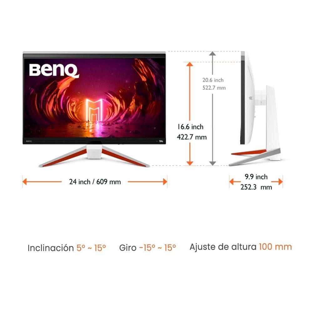 BenQ Ultra HD IPS Gaming Monitor 27 Inch, PS5 Compatible, FreeSync Premium Pro, VESA DisplayHDR 600, 144Hz Refresh Rate - White - EX2710U MOBIUZ