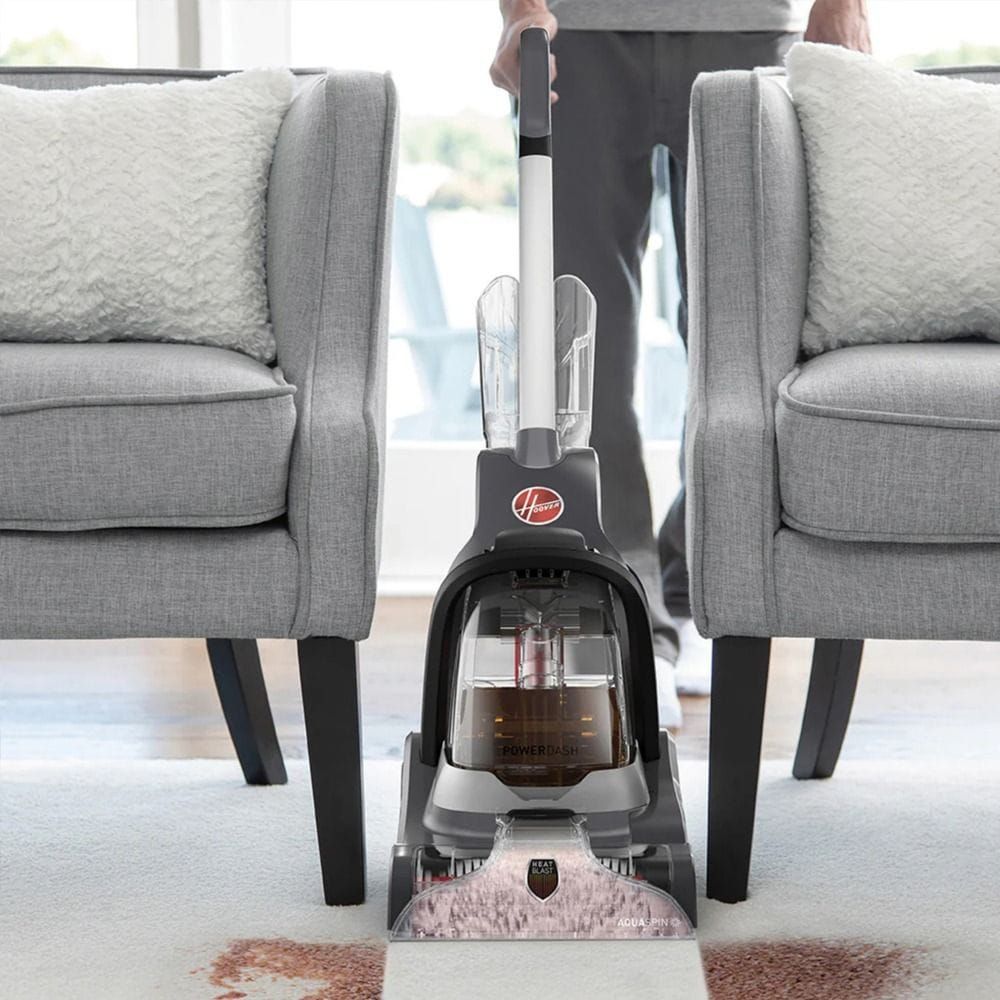 Hoover PowerDash Compact Carpet Cleaner, 800W, 1.5L Tank, AQUASPIN Brush Roll, HeatBlast Drying & Lightweight Design | Grey - CDCW-PDME