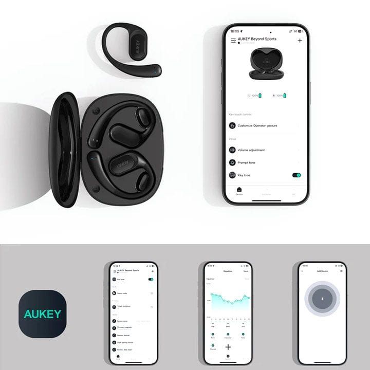 Aukey Beyond Sports Open-Ear Wireless Earbuds – Gray | EP-S1