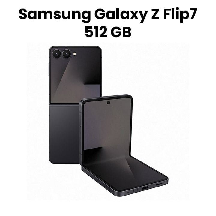 Samsung Galaxy Z Flip7 5G Smartphone 512GB with FlexWindow Display, Galaxy AI Features, Dual Rear Cameras & Foldable Pocket Design | Jet Black - SM-F766BZKEMEA