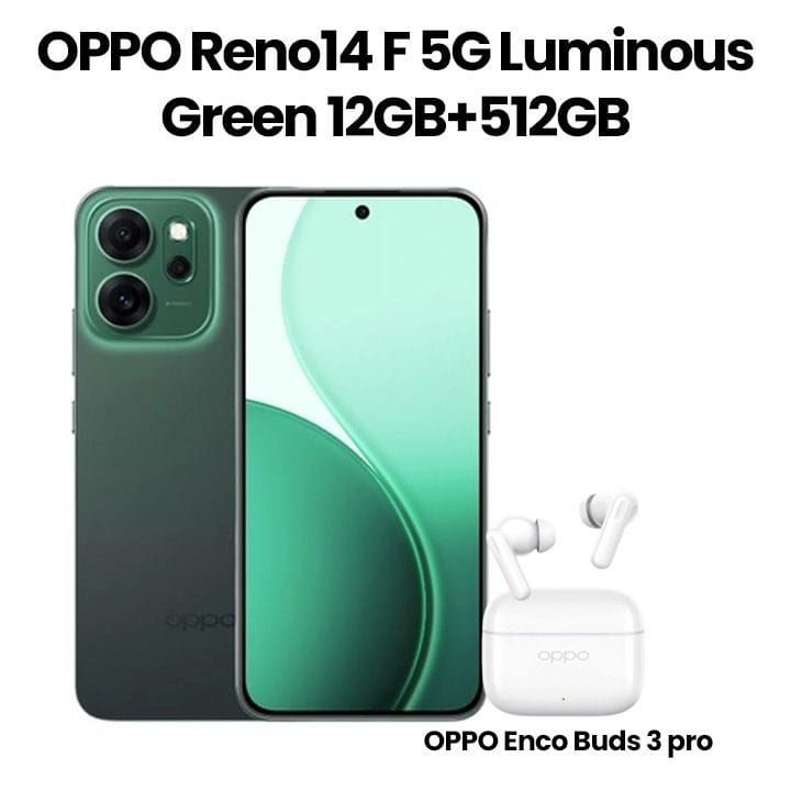 Oppo Reno14 F 5G 12GB+512GB Smartphone | Luminous Green