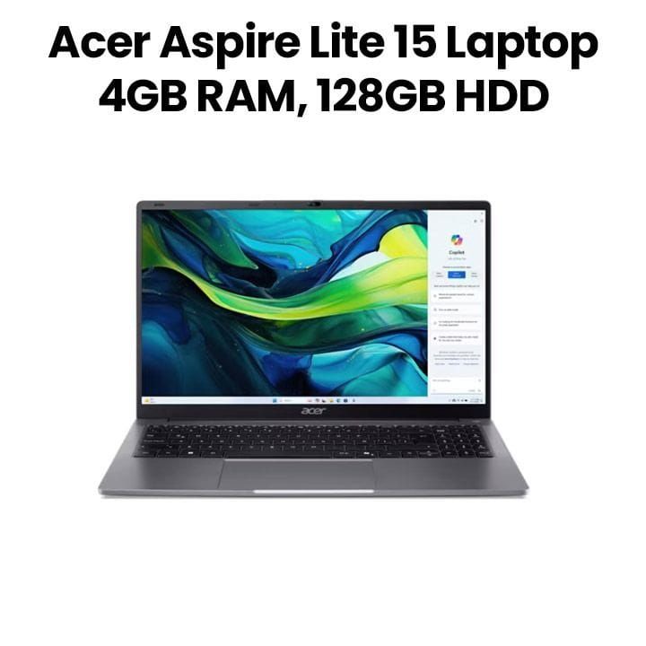 Acer Aspire Lite 15.6" Laptop Intel Celeron N4500 4GB RAM 128GB SSD Win 11 | Steel Grey | NX.J9UEM.001 (Open Piece - B Grade)
