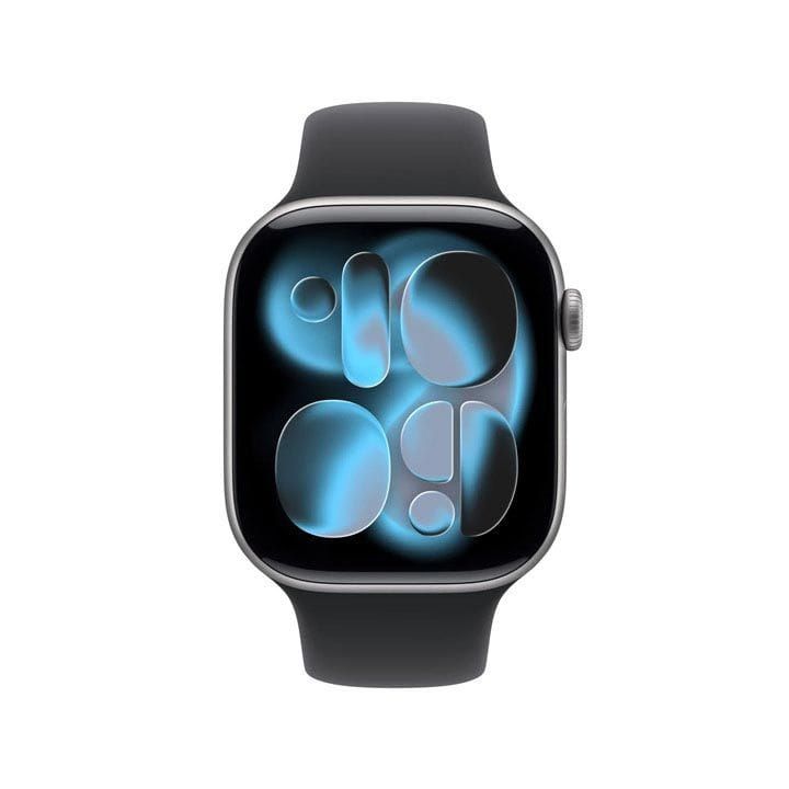 Apple Watch Series 11 GPS + Cellular M/L 46mm, Always On Retina Display, All Day Battery Life - Space Gray Aluminium Case With Black Sport Band - MFCA4AF/A