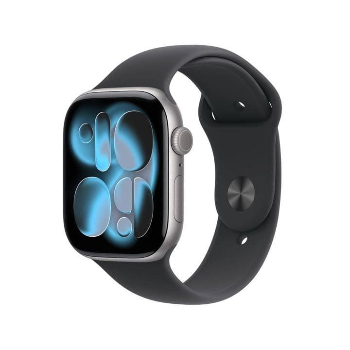 Apple Watch Series 11 GPS + Cellular M/L 46mm, Always On Retina Display, All Day Battery Life - Space Gray Aluminium Case With Black Sport Band - MFCA4AF/A