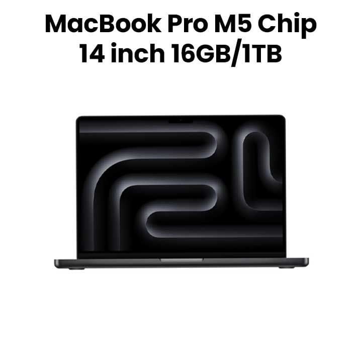 Apple MacBook Pro 16GB RAM 1TB SSD 14 Inch, M5 Chip, 10-Core CPU and 10-Core GPU, Liquid Retina XDR Display - Space Black - MDE14AB/A