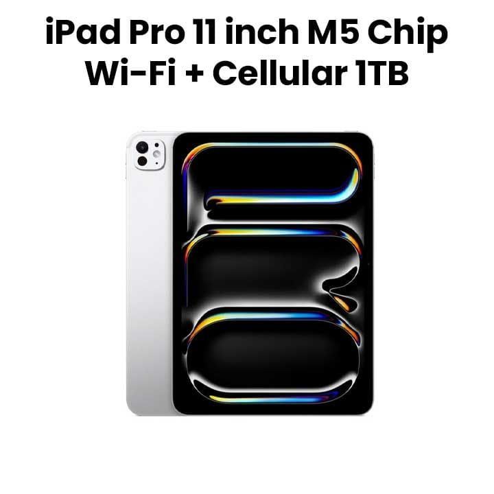 Apple Wi-Fi + Cellular iPad Pro 1TB Storage 11 Inch, Nano-Texture Glass, Ultra Retina XDR Display - Silver - ME2X4AB/A