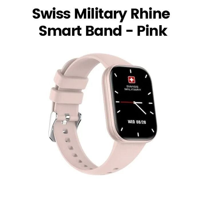 Swiss Military Rhine 3 Smart Band with Talking Feature & Heart Rate Monitor - Pink |SM-BAND-RHINE3-PNKFPNKS|2 Years Warranty