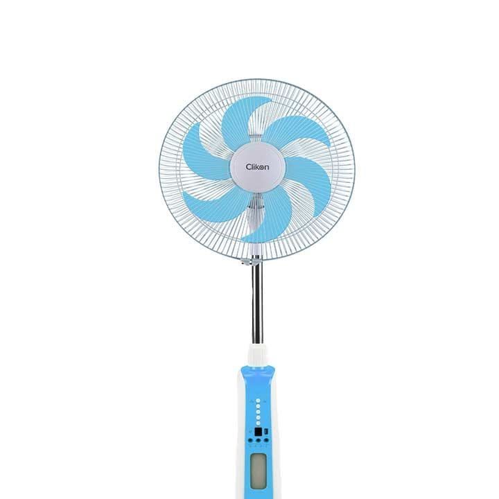 Clikon Rechargeable Fan 16″ – White with Blue |CK2056