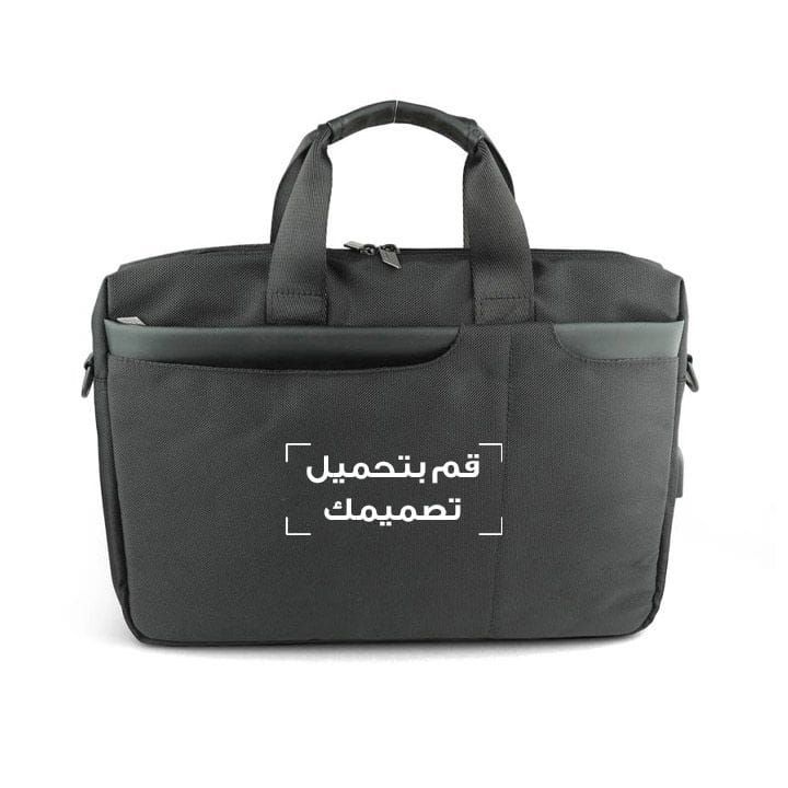 حقيبة رسول من مجموعة تشينج مصنوعة من بوليستر معاد تدويره وصديقة للبيئة لحمل الكمبيوتر المحمول على الكتف للعمل والسفر – أسود | MBSN 972