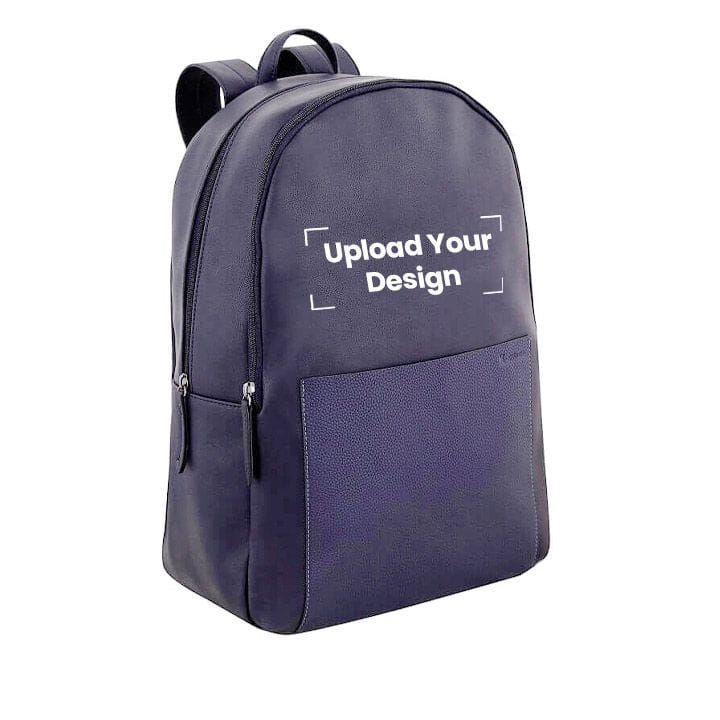 Personalized Santhome Vinbac 15.4" Laptop Backpack – Lightweight Artificial Leather, Double Padded Straps & Comfortable Everyday Carry – Navy Blue | BPSN 921
